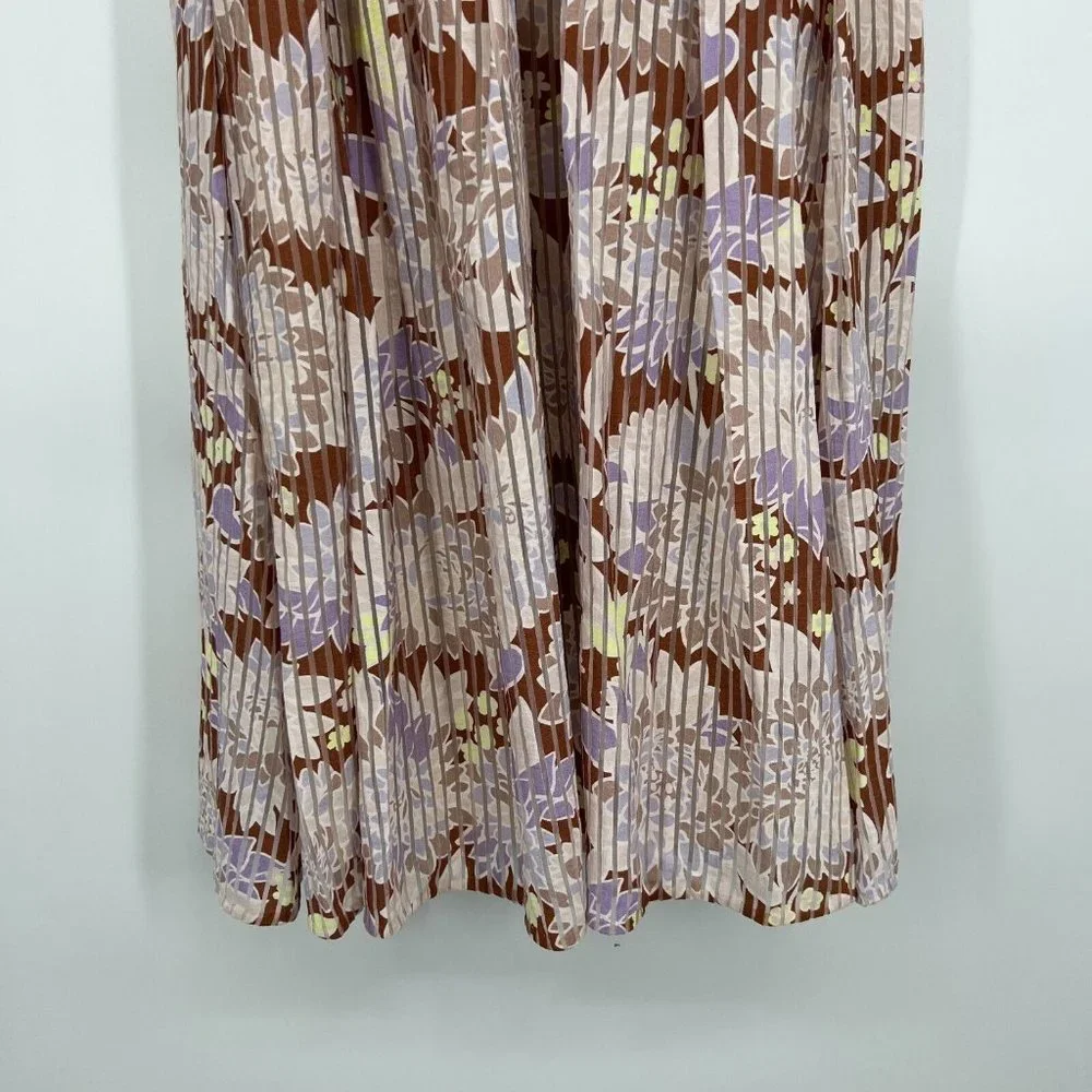 Kate Spade Dress Floral Print Exotic Bloom Burnout V Neck Sleeveless Midi - Picture 7 of 12